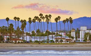 Playa de Santa Barbara al atardecer