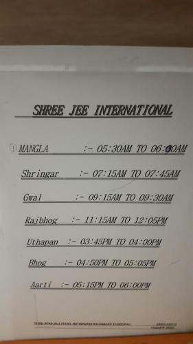 Hotel Shree Jee Intenational