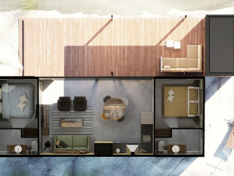 Beautiful Lodge With Two Bathrooms, Near The Beach