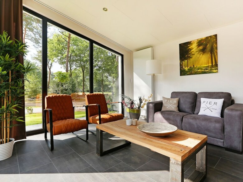 Modern Designed Chalet With A Smart Tv, Next To The Forest