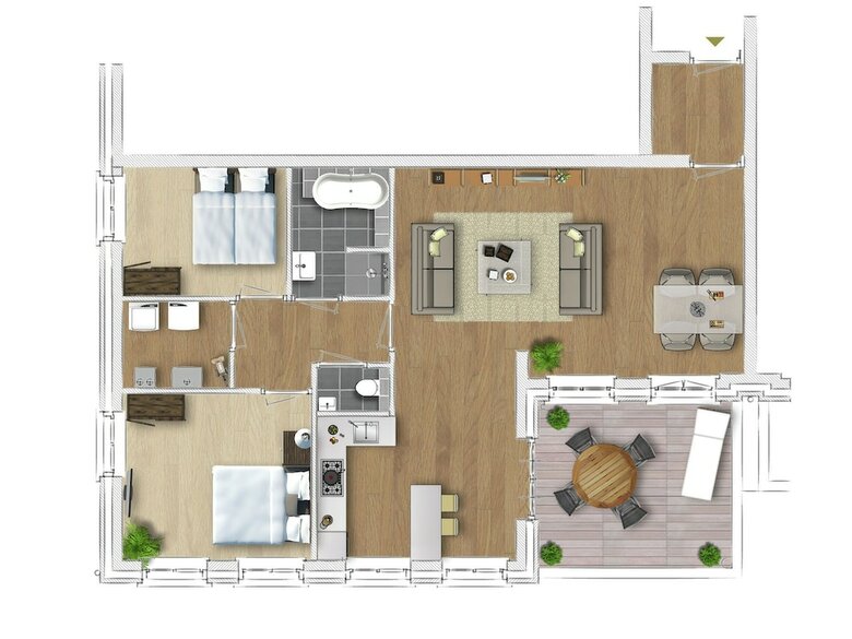 Luxurious Apartment With AC And Washing Machine, Sea At 200m