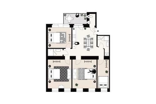 Apartamento Lavish 4bdr Self-check-in Apt With Balcony