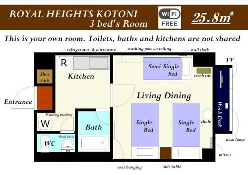 Apartamentos Royalheights Kotoni 3beds Room C