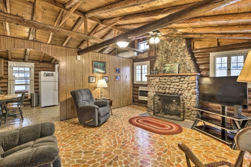 Lakefront 1930s Log Cabin With Dock And Fire Pit