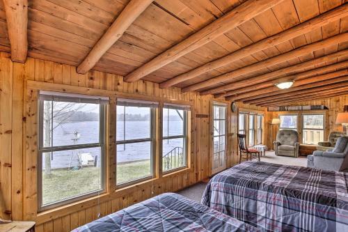 Lakefront 1930s Log Cabin With Dock And Fire Pit