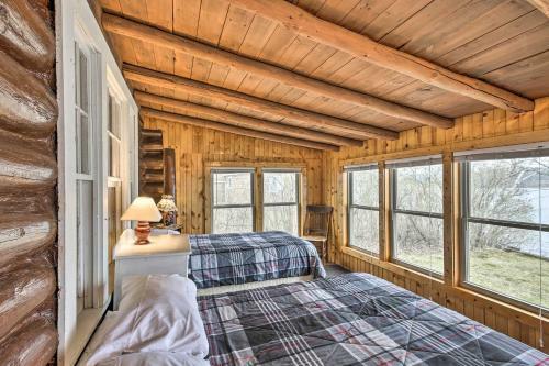Lakefront 1930s Log Cabin With Dock And Fire Pit