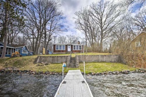 Lakefront 1930s Log Cabin With Dock And Fire Pit