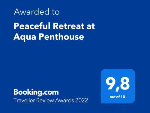 Peaceful Retreat At Aqua Penthouse
