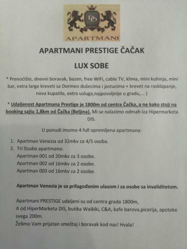 Apartmani Prestige ?a?ak