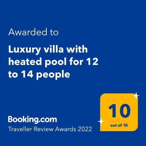 Luxury Villa With Heated Pool For 12 To 14 People