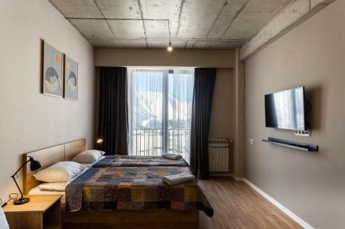 Stylish Studio Apartment For 3 In New Gudauri