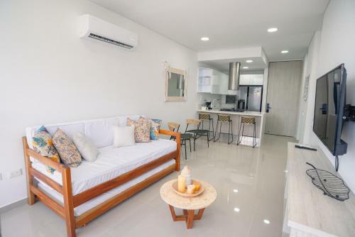 Apartamento Amoblado En Samaria, Primera L�nea De Playa!