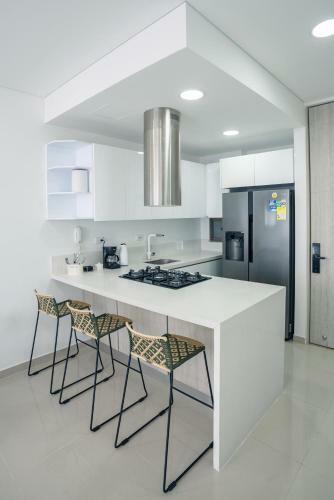 Apartamento Amoblado En Samaria, Primera L�nea De Playa!