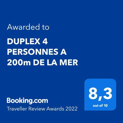 Apartamento Duplex 4 Personnes A 200m De La Mer