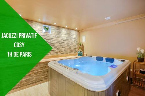 G�te La Fontaine -cozy-1h de Paris -jacuzzi Privatif