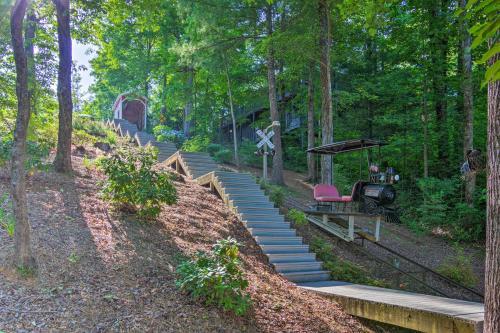 Unique Lake Lure Hideaway With Dock, Waterslide