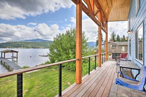 Lake Whatcom House Boat Dock And Mountain View