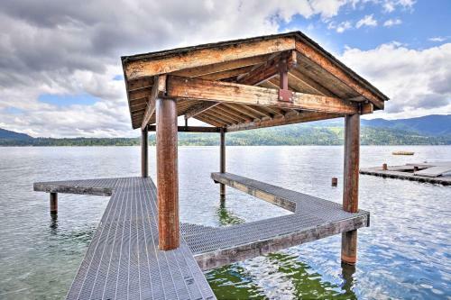 Lake Whatcom House Boat Dock And Mountain View