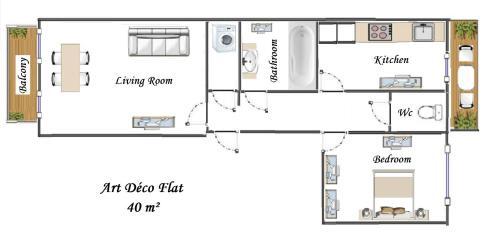 Apartamentos Nice Central Art Deco Flat 45 M�