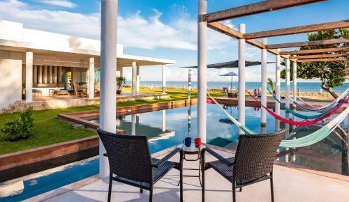 Stunning Beachfront Hacienda Style Property, East Of Progreso