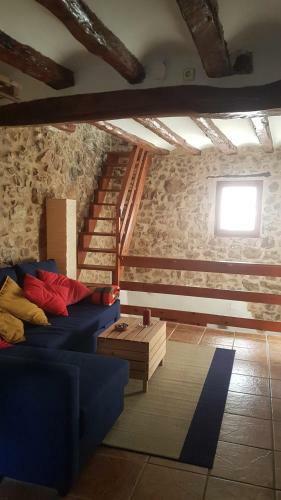Rural Stone House With Wood Fireplace
