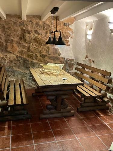 Rural Stone House With Wood Fireplace