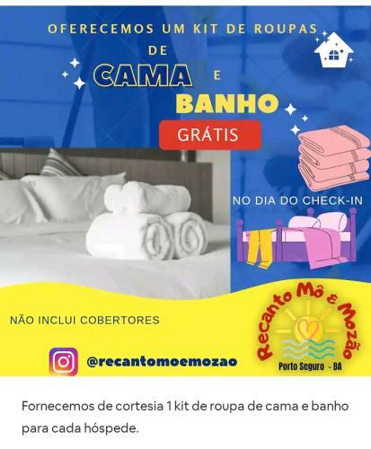 Apartamento Recanto M� & Moz�o - 2 Quartos - Praia de Taperapu� - Ax� M�i