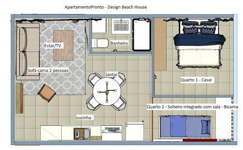 Apartamentopronto - Design Beach House (azul)
