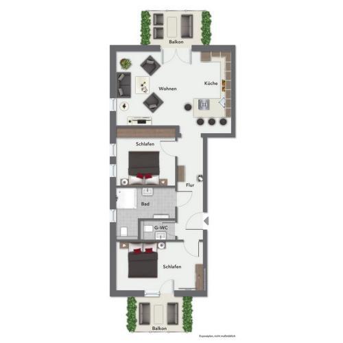 Apartamento Strandvilla Meeresblick Wohnung 01