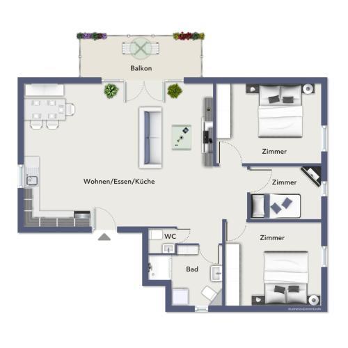 Apartamento Waldstra�e 9 Wohnung 02