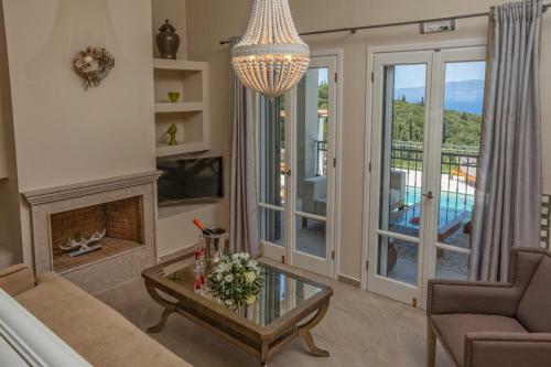 Luxury Villa Above Emblisi Beach , With Heated Pool !