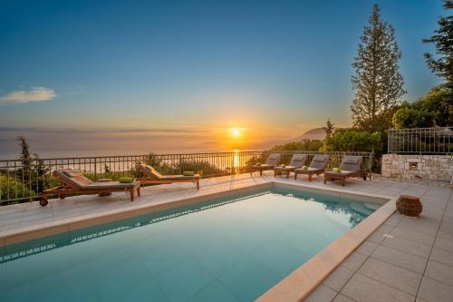 Luxury Villa Above Emblisi Beach , With Heated Pool !