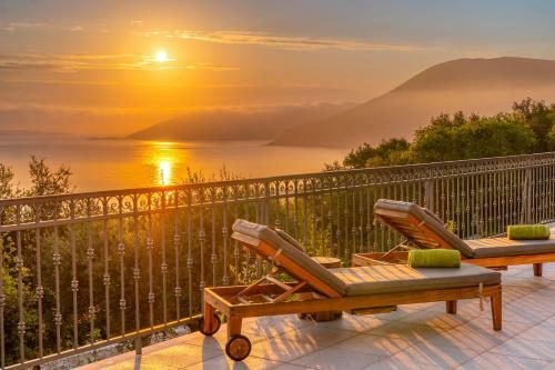 Luxury Villa Above Emblisi Beach , With Heated Pool !