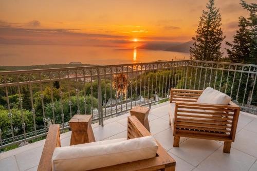 Luxury Villa Above Emblisi Beach , With Heated Pool !