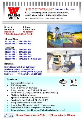 Hostal Secret Garden Warni Villa (muar)