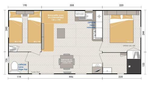 Mobil-home 4 �toiles Espace Piscine