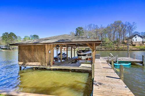Lakefront Eatonton Home Boat Dock And Fire Pit