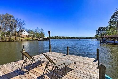 Lakefront Eatonton Home Boat Dock And Fire Pit