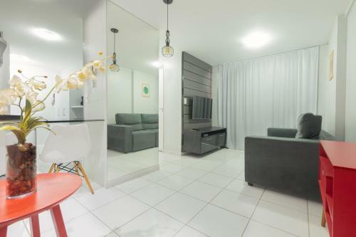 Apartamento Flat Quarto E Sala C/ Vista Mar Espetacular