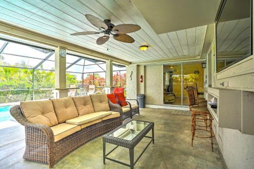 Bright Cape Coral Home Canal Access On-site!