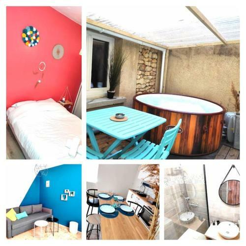 Apartamento L'antique Spa: Jacuzzi Sous Patio