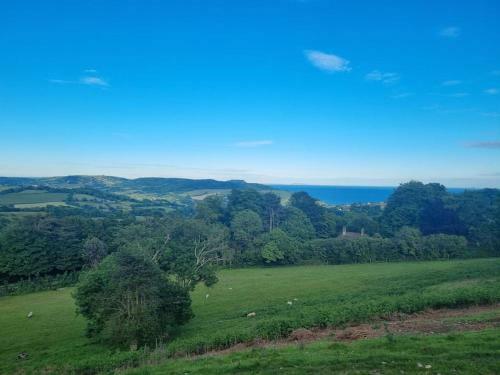 Shepherds Hut Surrounded By Fields And The Jurassic Coast