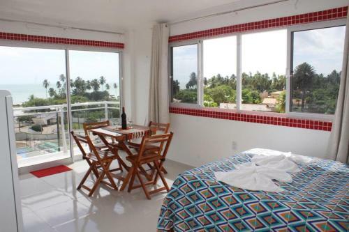 Apartamento Flat Com Varanda E Vista Mar