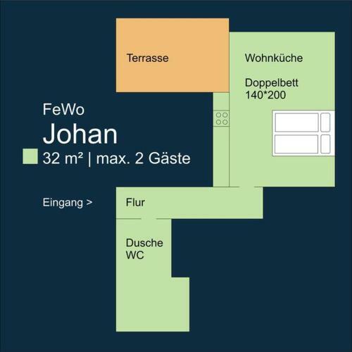 Apartamento Fewo Johan - Ideal F�r 1-2 Personen, Eigene Terrasse