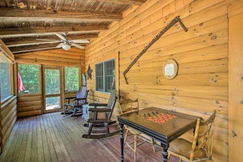 Waterfront Log Cabin With Hot Tub And Fire Pit!