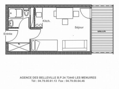 Apartamentos Studio Les Menuires, 1 Pi�ce, 3 Personnes - Fr-1-344-175
