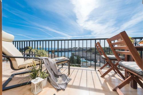 New! Apartment Harmonia, Front Sea View, Cala Marsal Beach 300m