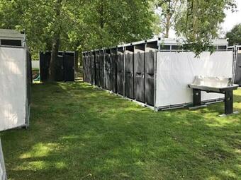 Ingerichte Bell Tent, Blues Camping Grolloo